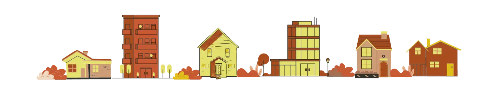 A row of inviting houses